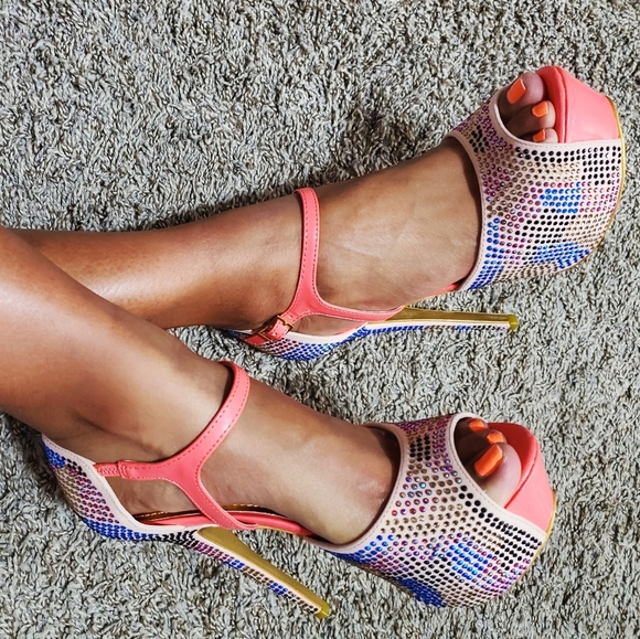 *New* Alba Multi Color Rhinestone Platform - Picture 5 of 11